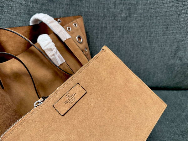 Valentino Garavani tote brown suede 555248