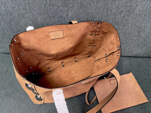 Valentino Garavani tote brown suede 555248