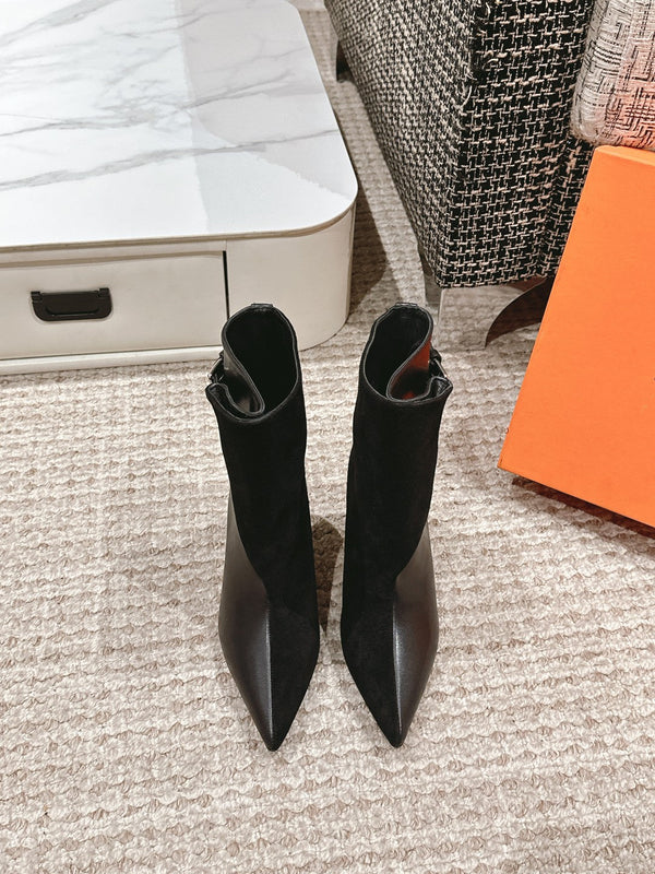 HM Ankle Boots 60mm Black Calfskin And Suede 972382