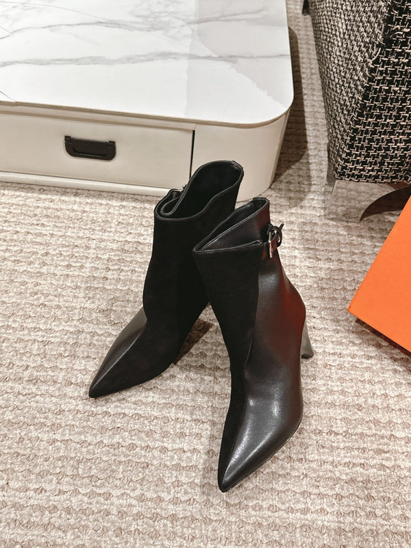 HM Ankle Boots 60mm Black Calfskin And Suede 972382