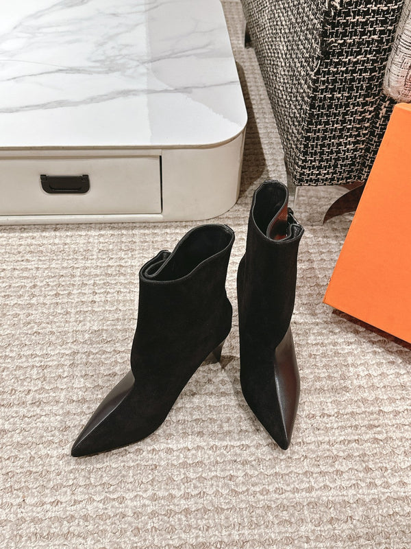 HM Ankle Boots 60mm Black Calfskin And Suede 972382