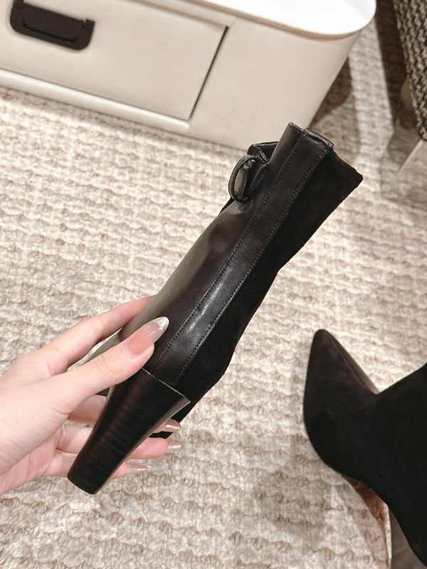 HM Ankle Boots 60mm Black Calfskin And Suede 972382