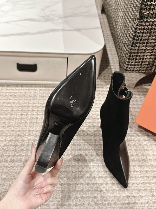 HM Ankle Boots 60mm Black Calfskin And Suede 972382