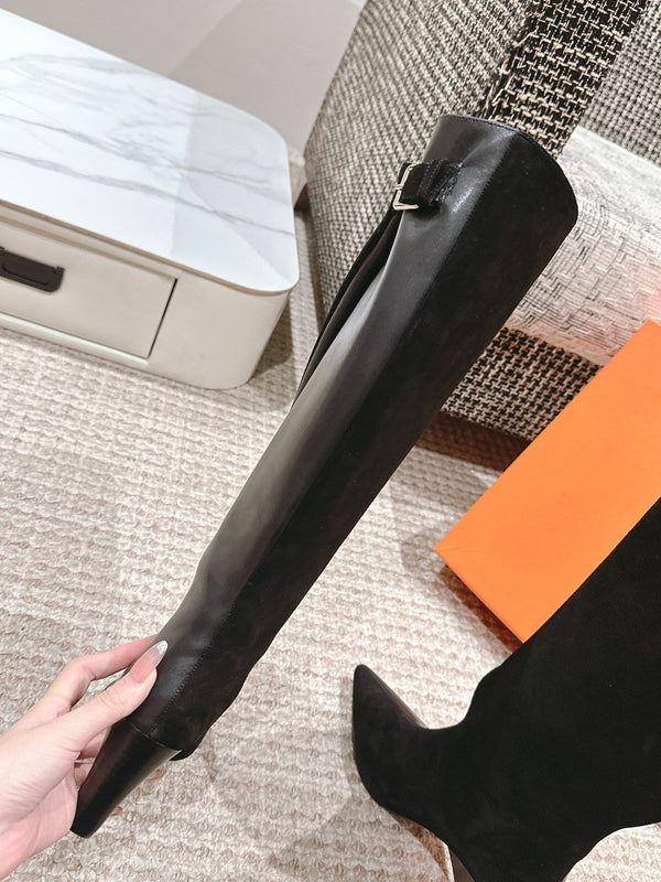 HM High Boots 60mm Black Calfskin And Suede 972385