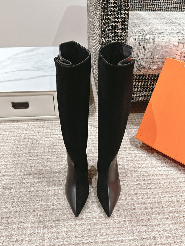 HM High Boots 60mm Black Calfskin And Suede 972385