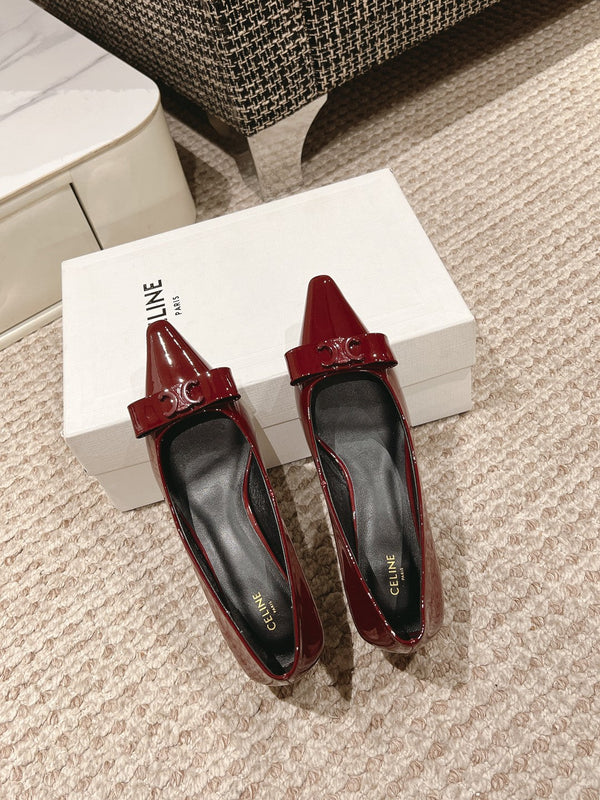 TRIOMPHE HIGH PUMP 5 CM IN RUBY RED PATENT CALFSKIN