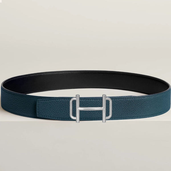 Cintura con fibbia HM Royal da 38 mm in pelle blu di Prussia 187520