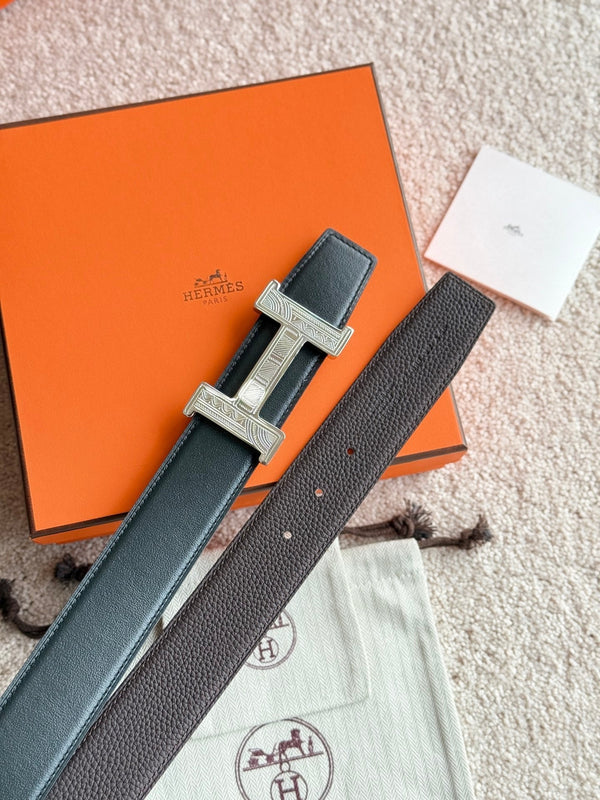 Cintura HM Constance Touareg 38mm in pelle nera ebano 188430