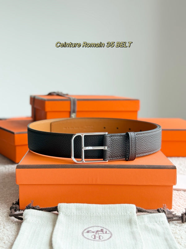 HM 35mm Romain Belt Ebony Leather 188400