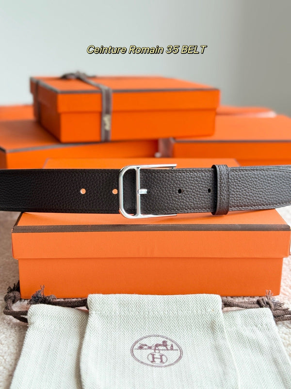 HM 35mm Romain Belt Ebony Leather 188400