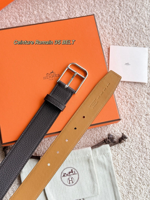 HM 35mm Romain Belt Ebony Leather 188400