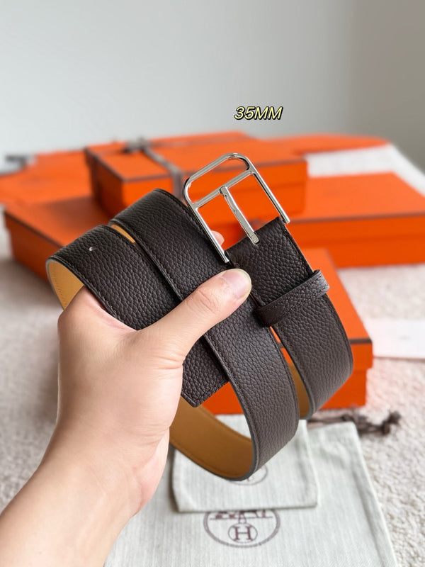 HM 35mm Romain Belt Ebony Leather 188400