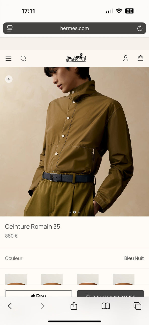 HM 35mm Romain Belt Midnight Blue Leather 188399