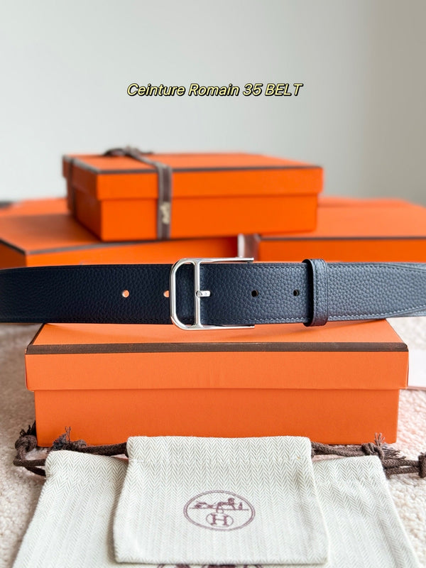 HM 35mm Romain Belt Midnight Blue Leather 188399
