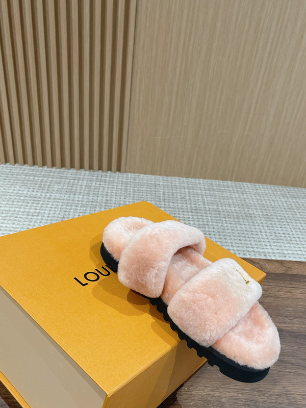 LV Sunset Flat Comfort Mule Pink Wool