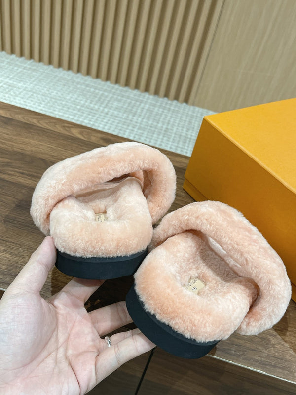 LV Sunset Flat Comfort Mule Pink Wool