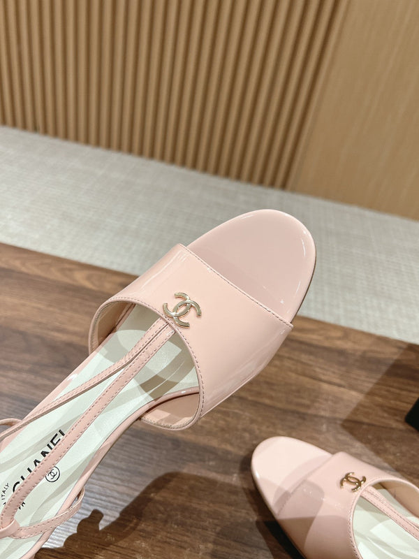 high heel 70 sandals pink white patent calfskin