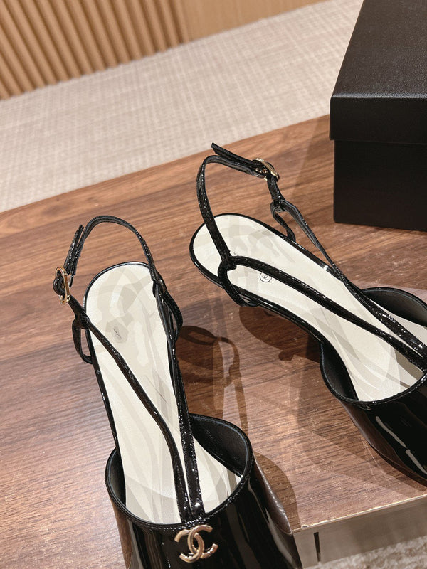 high heel 70 sandals black white patent calfskin