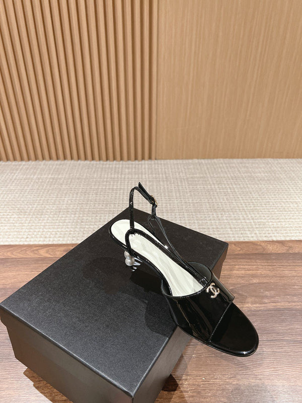 high heel 70 sandals black white patent calfskin