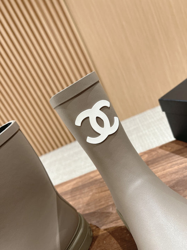 CC RAIN BOOTS GREY TPU WITH WHITE LOGO