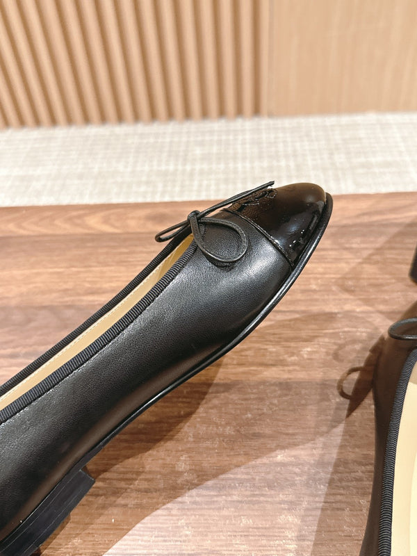 ballet flats black lambskin