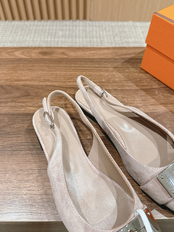 Innocente Slingback Pale Peach Suede Goatskin