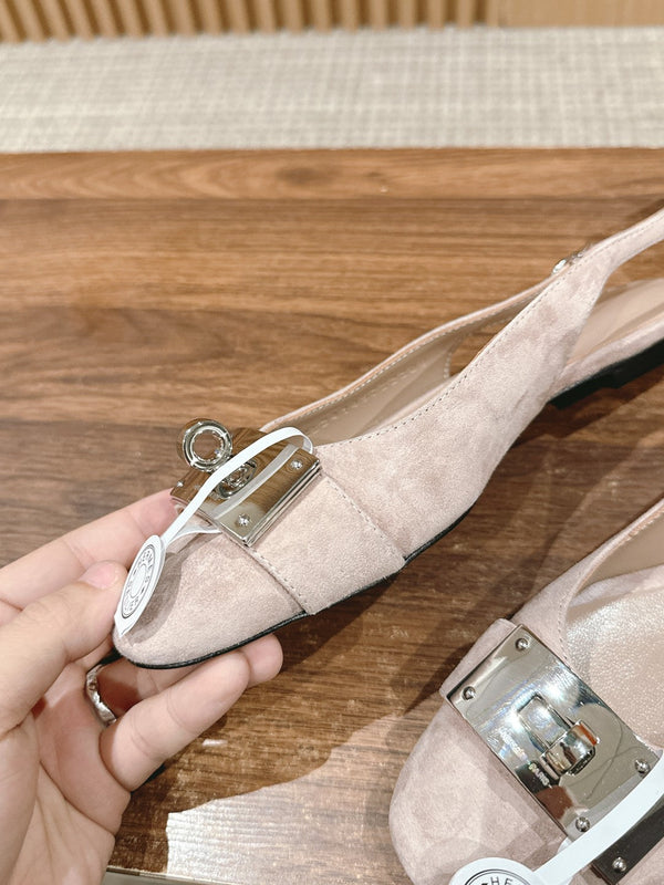 Innocente Slingback Pale Peach Suede Goatskin