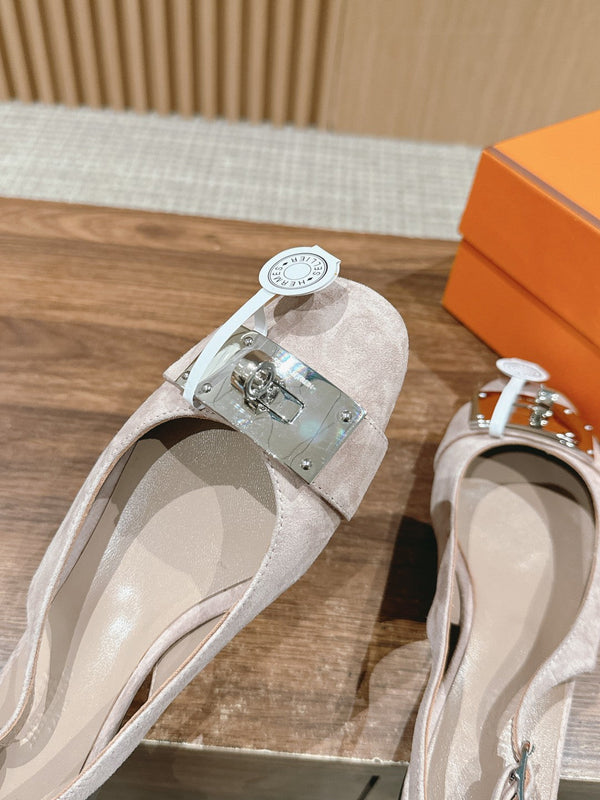 Innocente Slingback Pale Peach Suede Goatskin