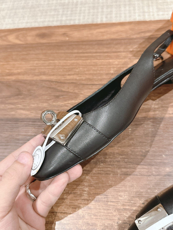 Innocente Slingback Suede Goatskin Black