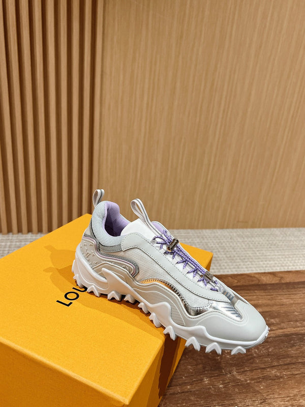 LV Rush Sneaker Nero Mix Viola Pelle di Vacchetta