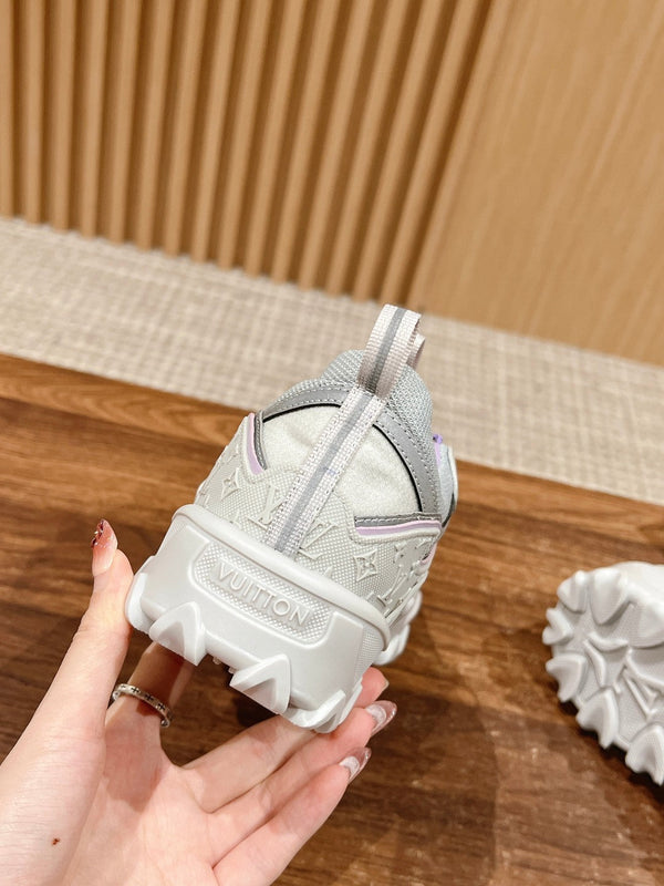 LV Rush Sneaker Nero Mix Viola Pelle di Vacchetta