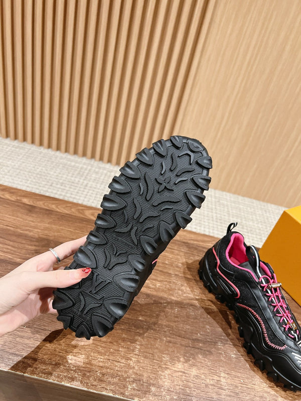 LV Rush Sneaker Nero Mix Rosa Pelle di Vacchetta