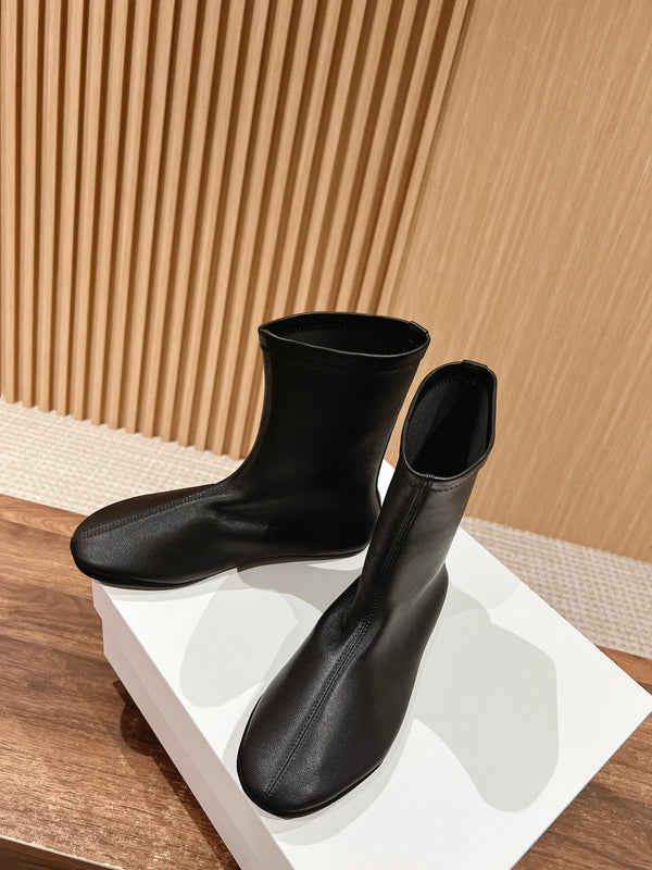 The Row Mid Sock Boots Black Sheepskin 427974