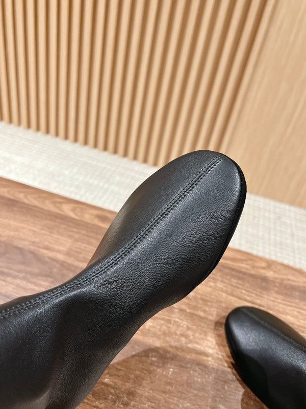 The Row Mid Sock Boots Black Sheepskin 427974