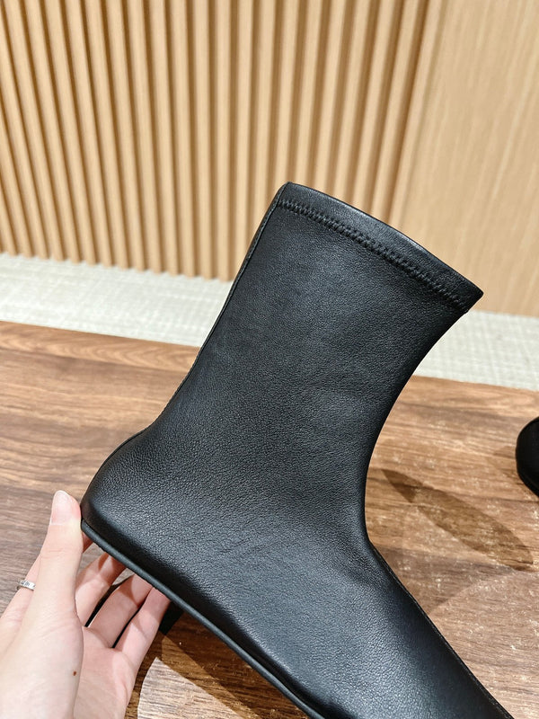 The Row Mid Sock Boots Black Sheepskin 427974