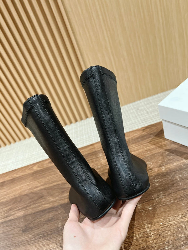 The Row Mid Sock Boots Black Sheepskin 427974