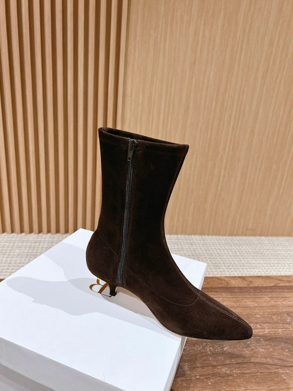 The Row Pointed-toe Ankle Boots 35mm Black Suede 427975