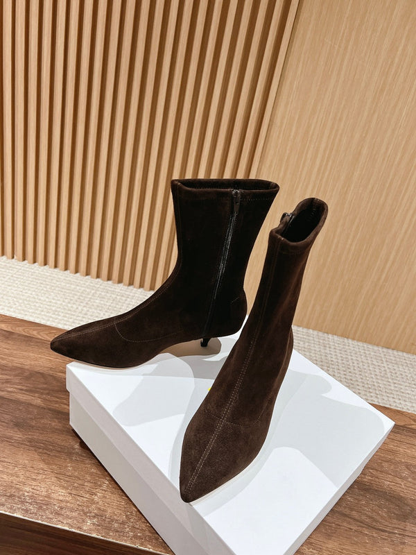 The Row Pointed-toe Ankle Boots 35mm Black Suede 427975