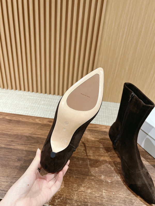 The Row Pointed-toe Ankle Boots 35mm Black Suede 427975