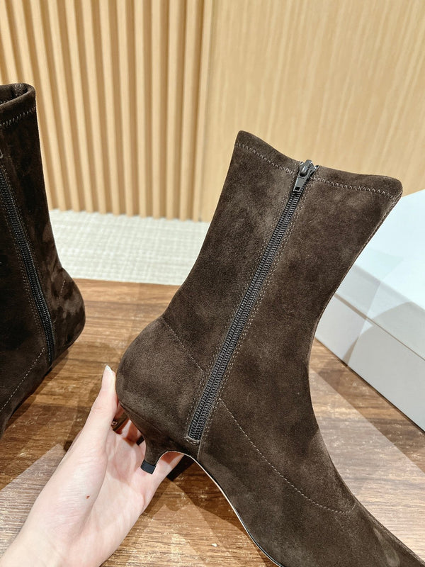 The Row Pointed-toe Ankle Boots 35mm Black Suede 427975