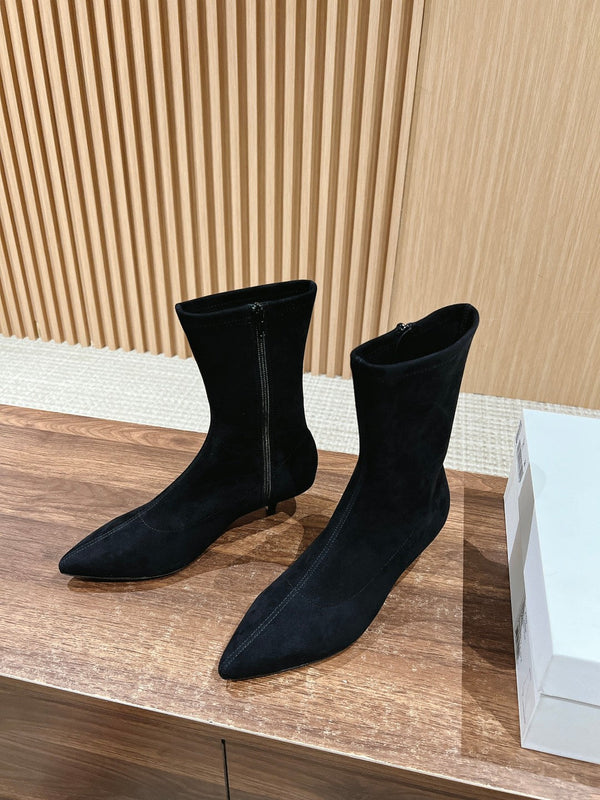 The Row Pointed-toe Ankle Boots 35mm Black Suede 427976