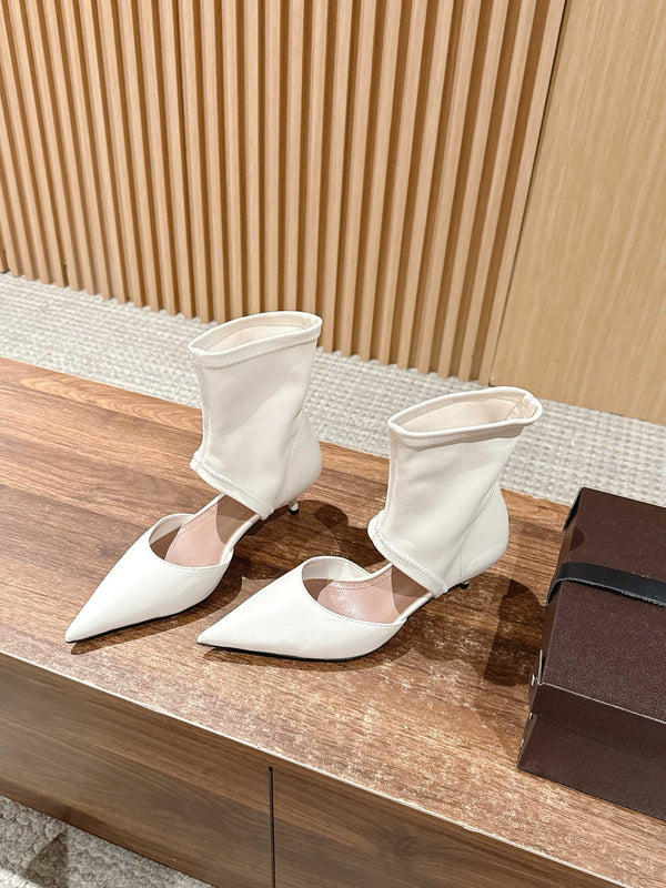 ALAIA ankle boots white leather 386021