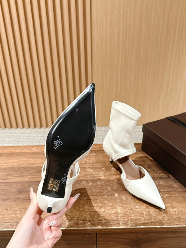 ALAIA ankle boots white leather 386021