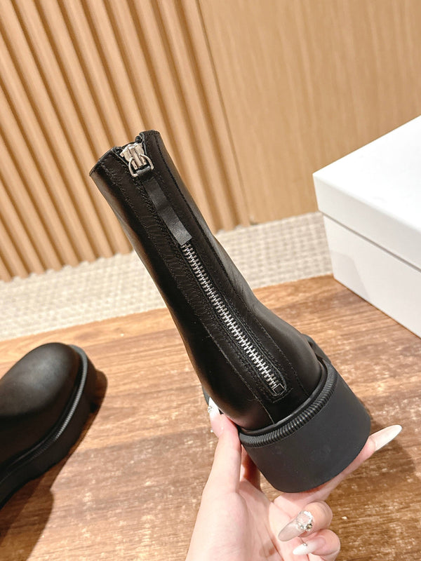 The Row Nobilis Fast Boot 50mm Black Leather 427984