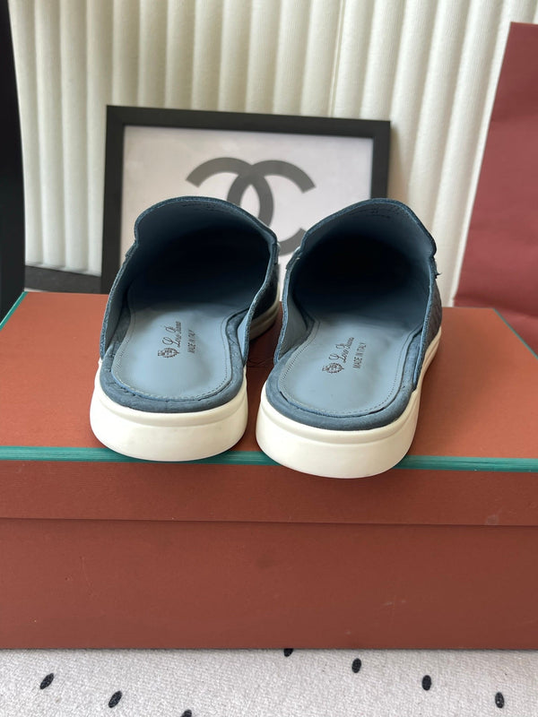 LP 26s Mule Loafers Stale Blue Crocodile-Embossed Leather 892429