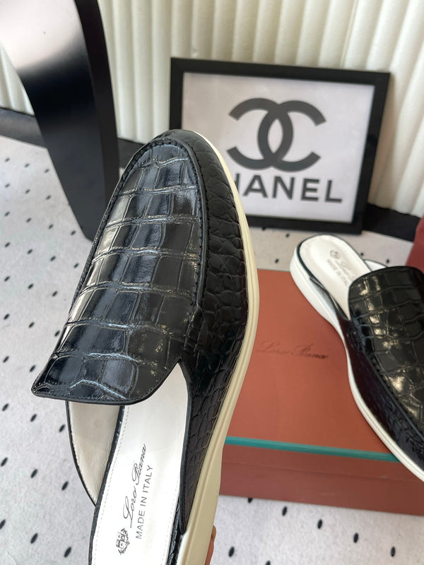 LP 26s Loafers Black Crocodile-Embossed Leather 892434