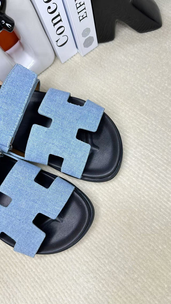 HM Men's Chypre Slide Blue Denim Cowhide 540212