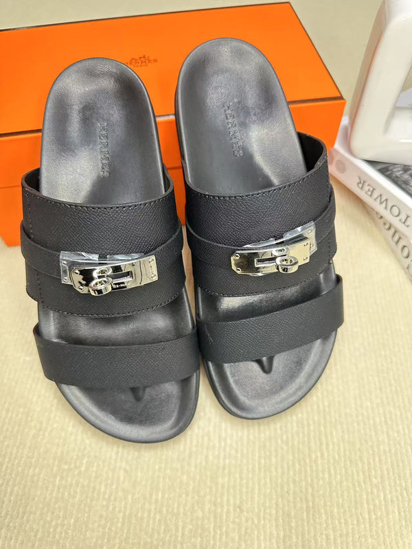 HM Men's Jackson Slide Blackish Cowhide 540231