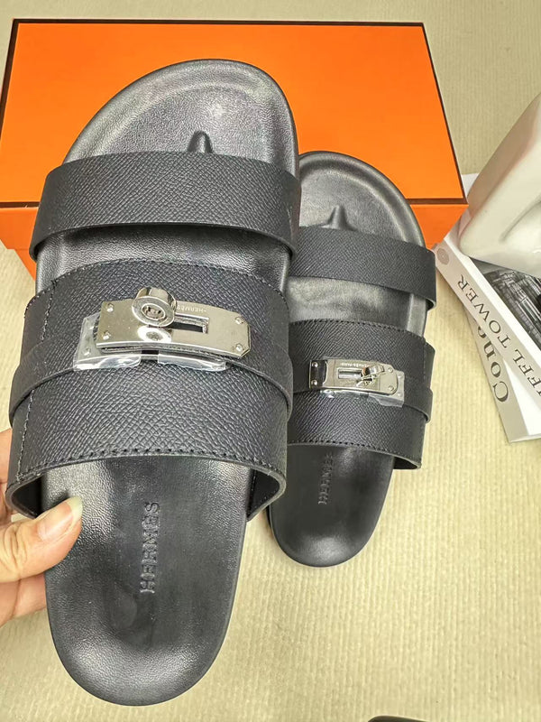 HM Men's Jackson Slide Blackish Cowhide 540231