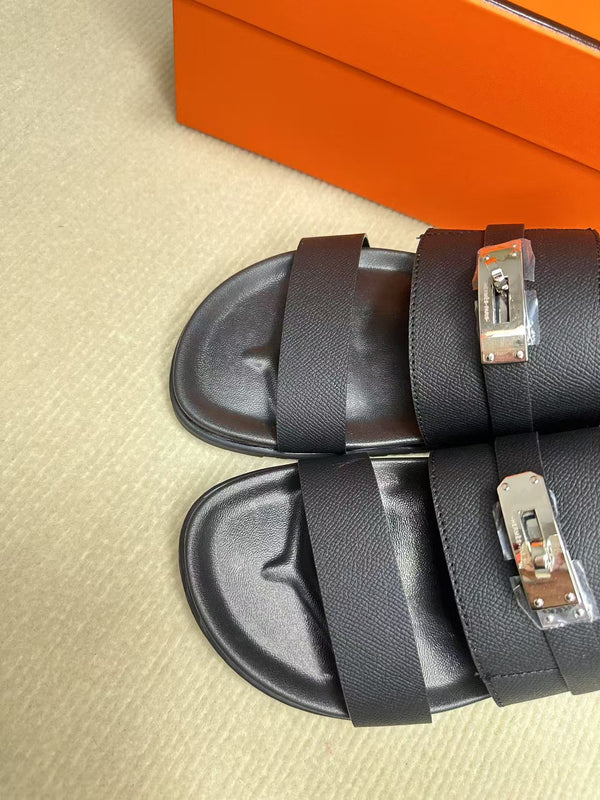 HM Men's Jackson Slide Blackish Cowhide 540231